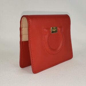 Salvatore Ferragamo Gancini City French Wallet in Lipstick Red